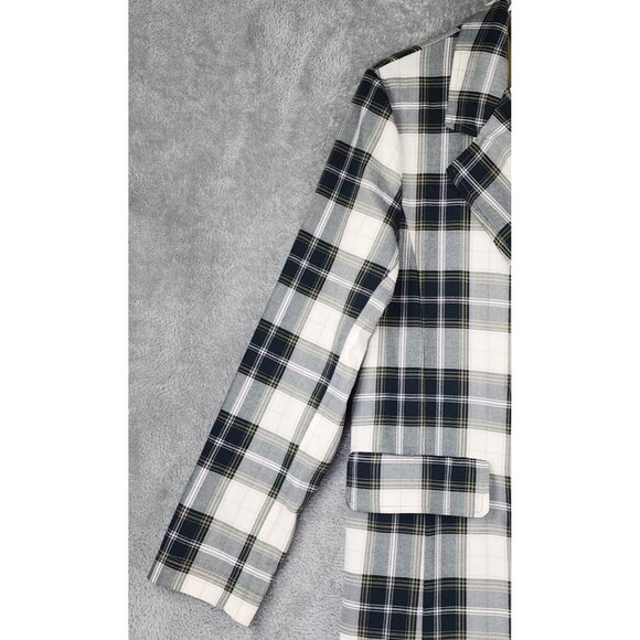 We The Free Jacket Womens Small Green Plaid Button Up Freddie Long Line Blazer - Picture 10 of 14